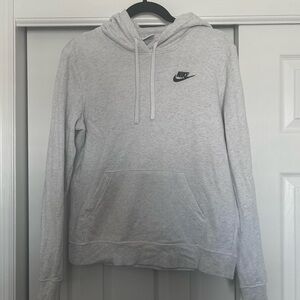 Nike Heather Gray Hooded Pullover with Black Swoosh
